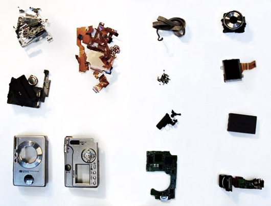 disassembled digital camera