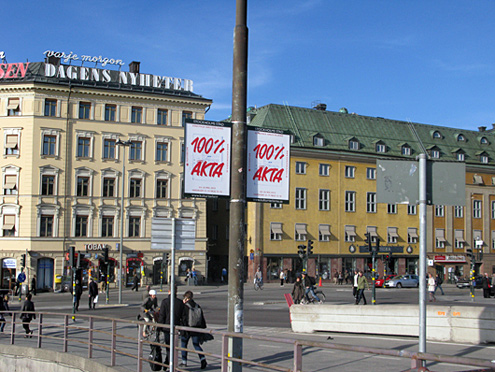 Exhibition posters in Stockholm city.